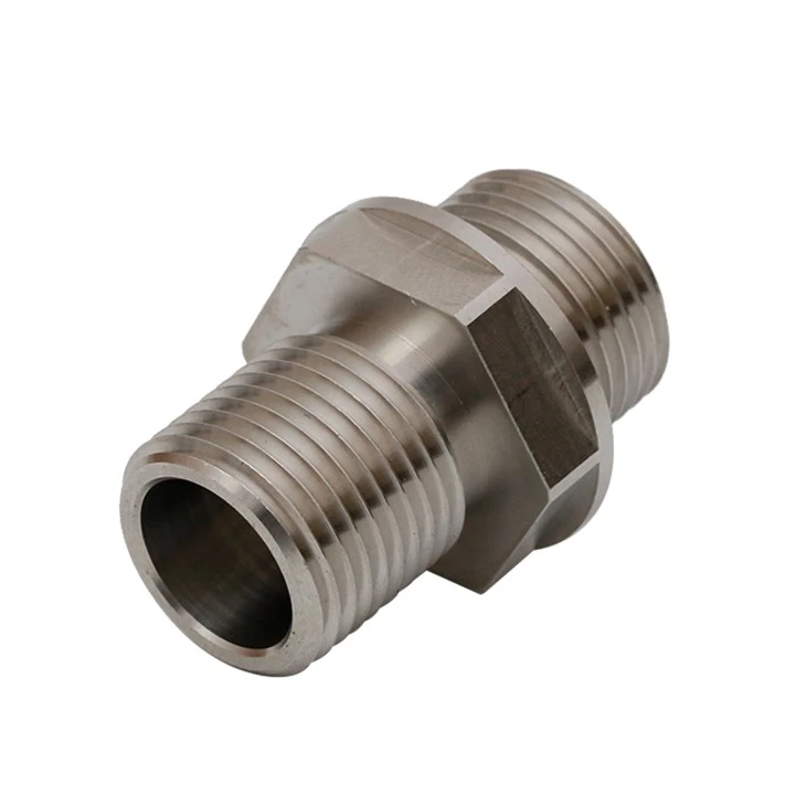 CNC turned part hexagonal thread pipe